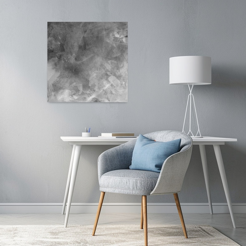 Art contemporain contemporain, art abstrait d'automne, H 24 po x l 24 po, Gris