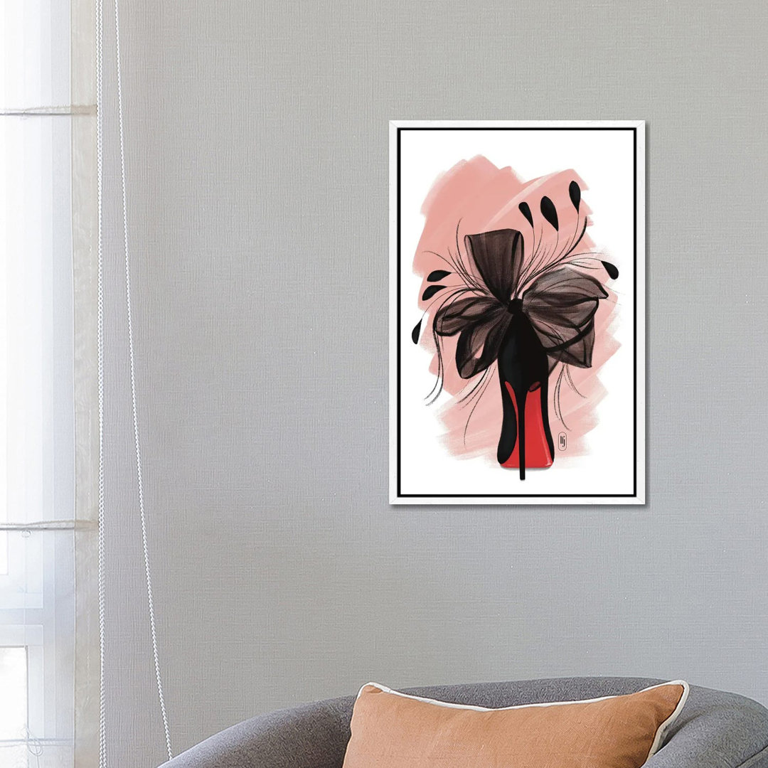 Black Feather Heel von La Femme Jojo - Galerie-verpackte Leinwand Giclée auf Leinwand