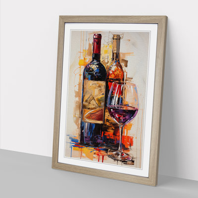Wine Informel - Single Picture Frame Print on Wood