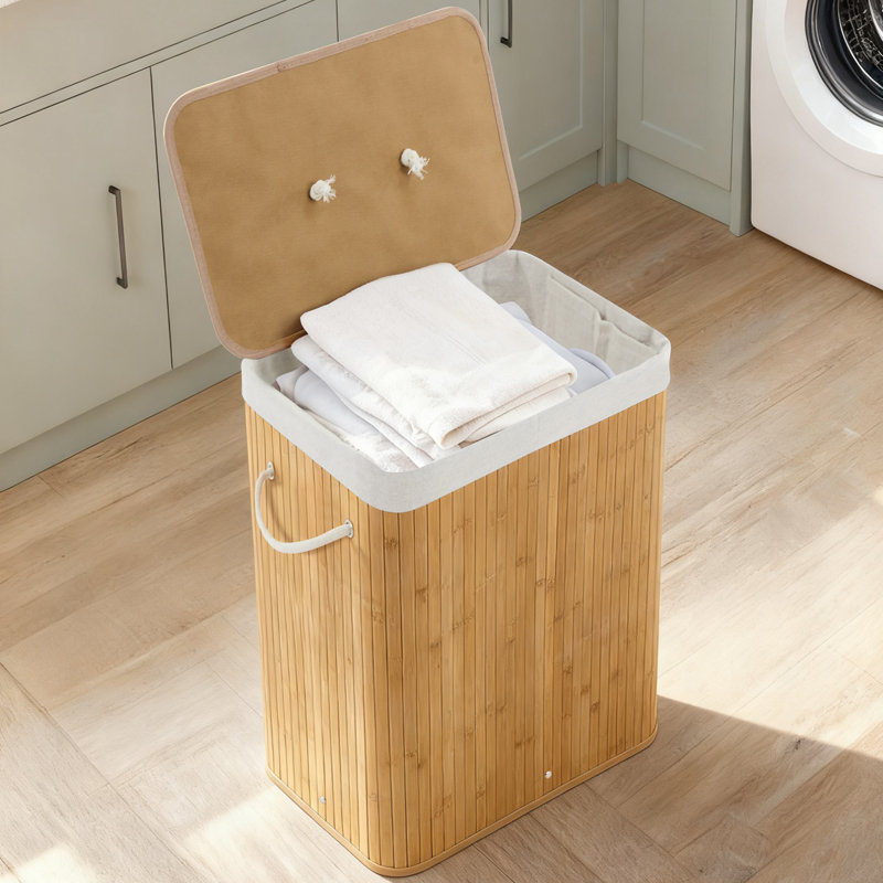 Laundry Hamper, Natural Wood