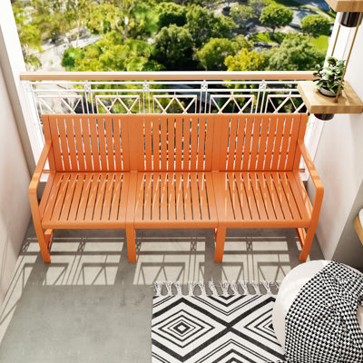 Apricot Brown 1 - Piece Patio Conversation , 3 Seater Made Of Polypropylene, Waterproof, , Breathable Slatted Design For Relaxation Polypropylene Indoor/Outdoor Furniture In Brown, , Lightweight Yet