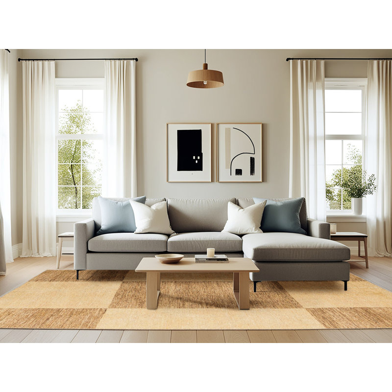 Wool Abstract Indoor Rug, Rectangle 6' x 9'