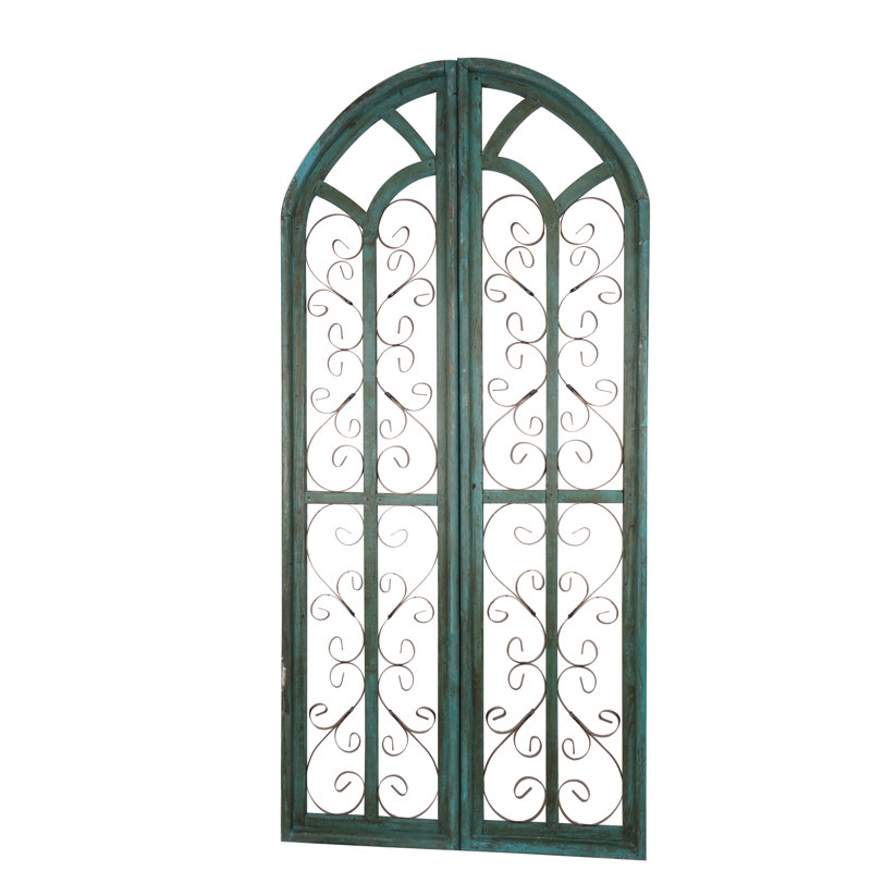 Handmade Farmhouse Buildings & Architecture Wall Decor, Turquoise