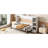 Twin Bed With White Bookcase Storage Cabinet - Robust & Space Conscious Feature Size Rack Unit Maximizing-745689560