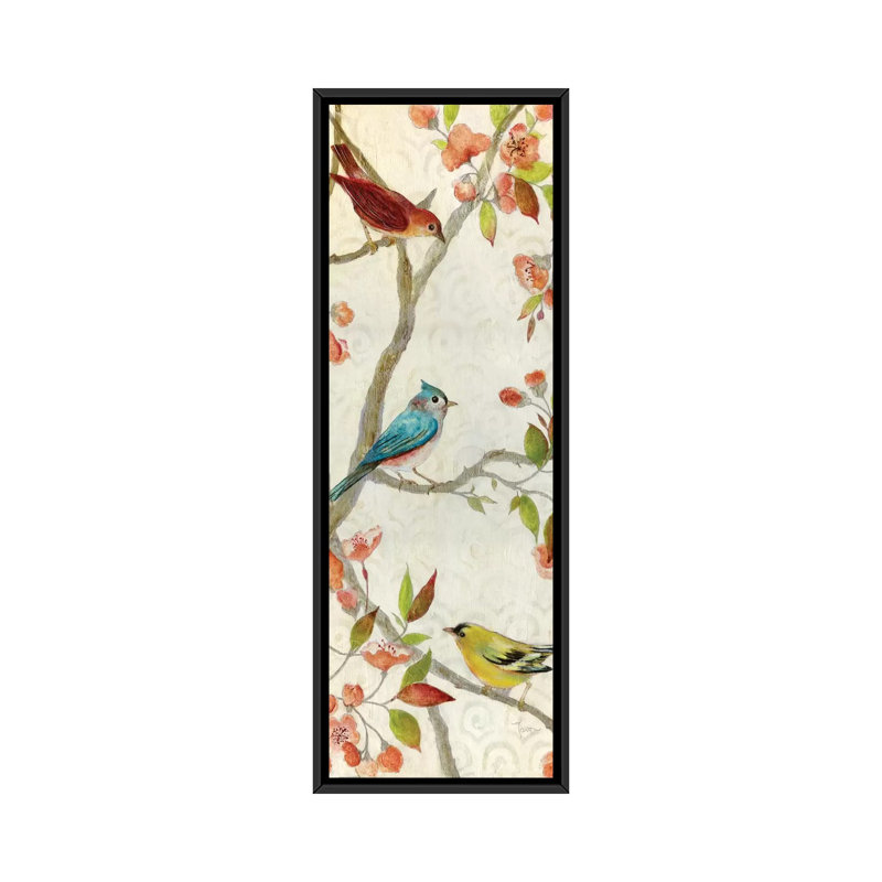 « chanson of spring », impression sur toile tendue, H 48 po x l 16 po x P 1,5 po, Toile avec cadre noir
