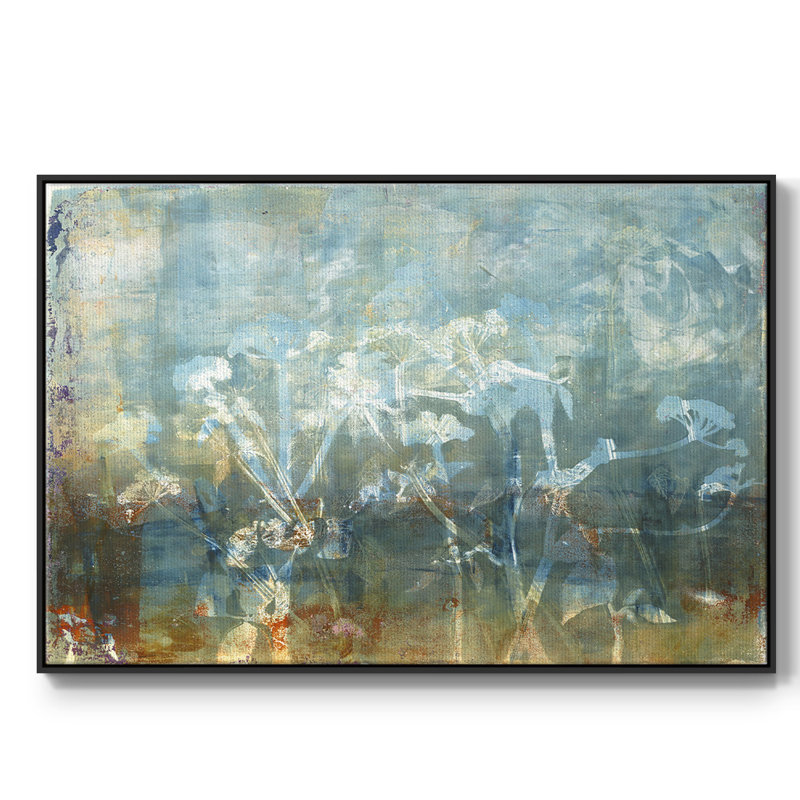 Bord de l'eau, H 25 po x l 37 po x P 2 po, Toile avec cadre flottant noir