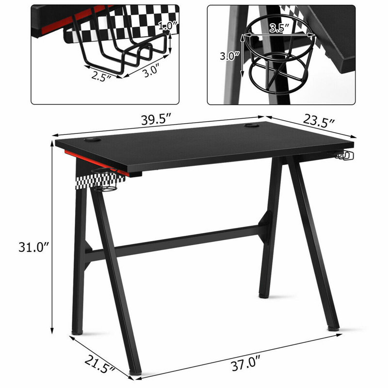 Momeyer Metal Base Computer Desk