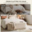 Banc de rangement en lin capitonné de 118 cm avec bordure à franges-620140463