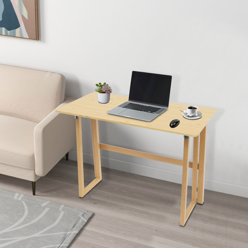 31.5" Wooden Standing Folding Table, Walnut, 29.52" H x 31.5" W x 19.29" D