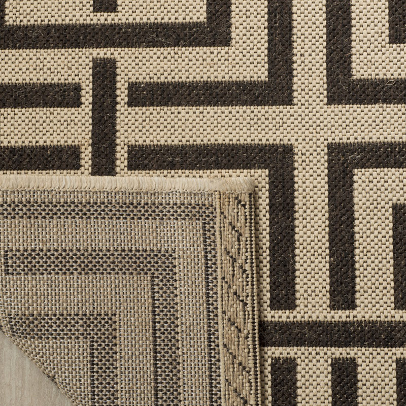 Tapis d'intérieur / extérieur géométrique Gowanus 100 Performance, Carré 6 pi 7 po