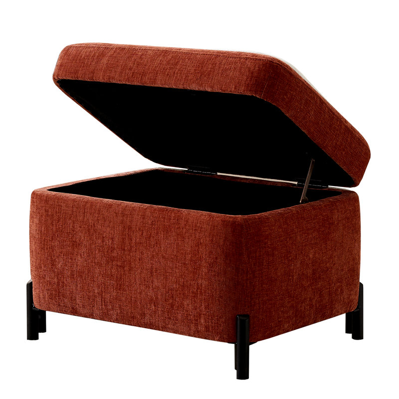 Repose-pieds rectangulaire avec rangement de 23,6 po de largeur, Orange