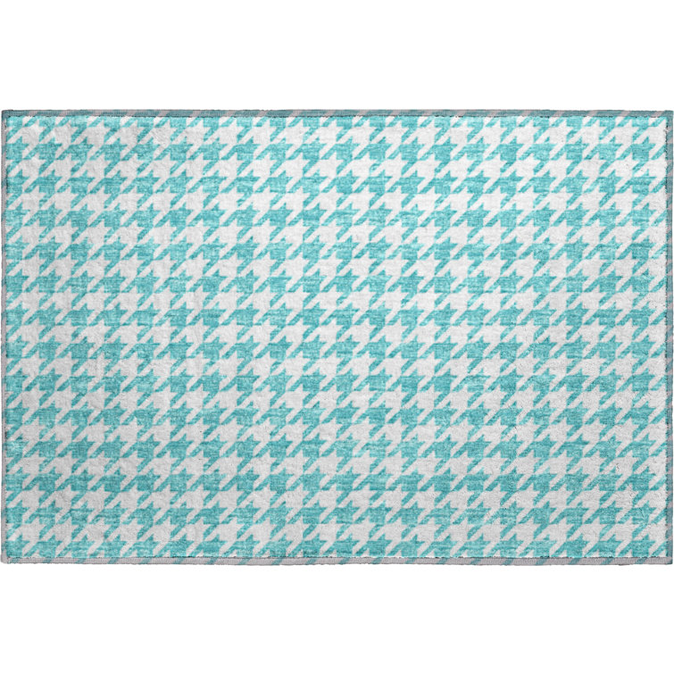 Premium Machine Washable Paullette AMF137 Aqua Rug