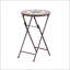 SILVESTER END TABLE With Stone Mosaic Top And Foldable Design For Versatile Outdoor Use, Perfect For Patio And Backyard Decor.