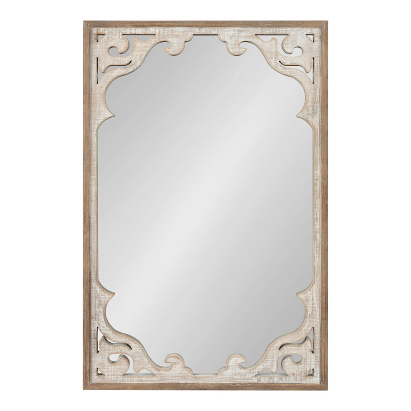 Miroir en bois aggloméré brun rustique