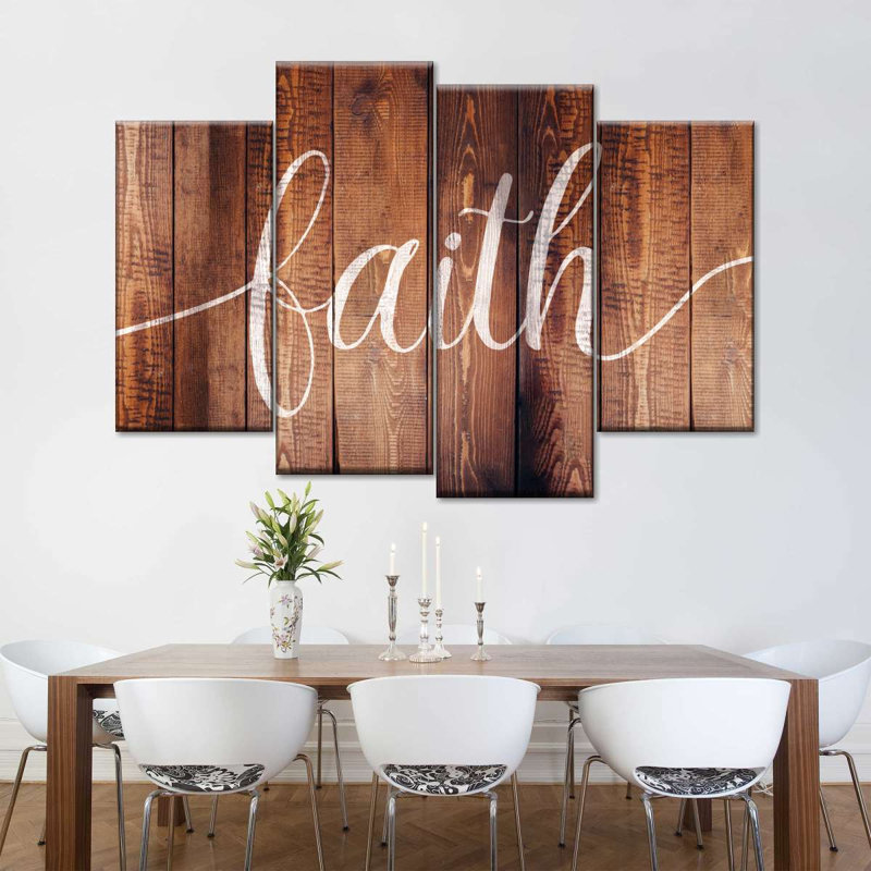" Faith Typography Multi Piece Canvas Print " by Faithinart 4 - Pieces, 18" H x 30" W x 1"