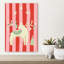Festive Reindeer And Tree Abstract Christmas Tree Animal Winter Wall Art Print by Annick - Wrapped Canvas Print-626439665