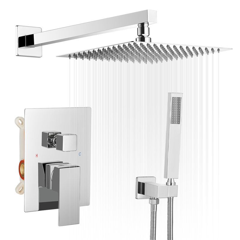 Système de douche complet avec valve brute, Chrome