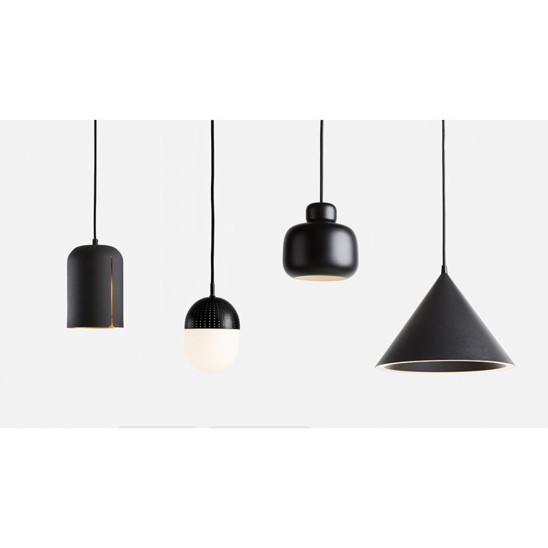Dot Pendant (Small), Black/White, Black