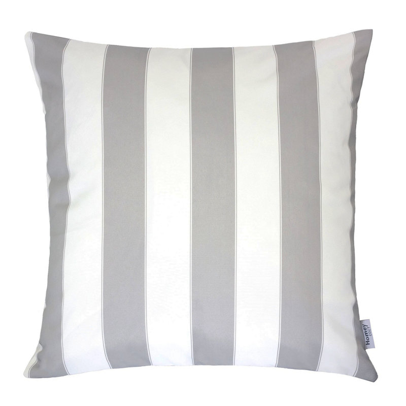 Coussin Horizon, Carré 20 po, Rayures argentées