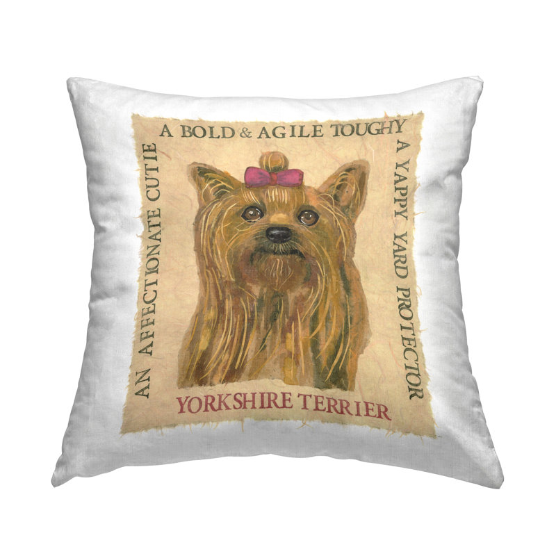 Coussin décoratif amusant avec imprimé de phrases Yorkshire Terrier par Nancy Overton