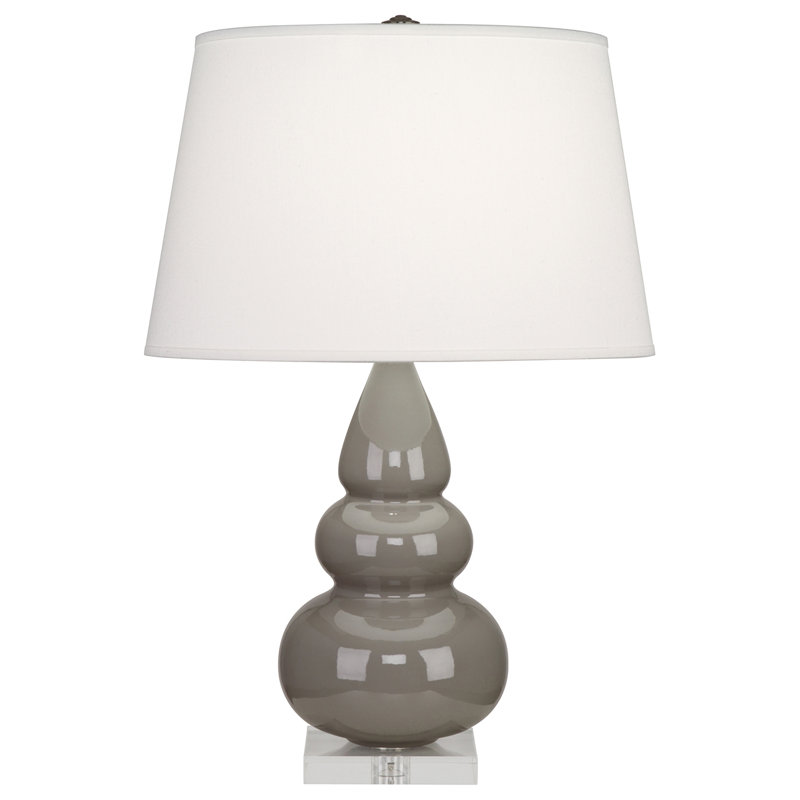 Triple Gourd Table Lamp, 24" H x 16" W x 16" D, Smokey Taupe, Lucite