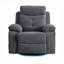 Pour le salon: fauteuil oscillant inclinable électrique, revêtement en lin gris doux avec pivot de 270 degrés