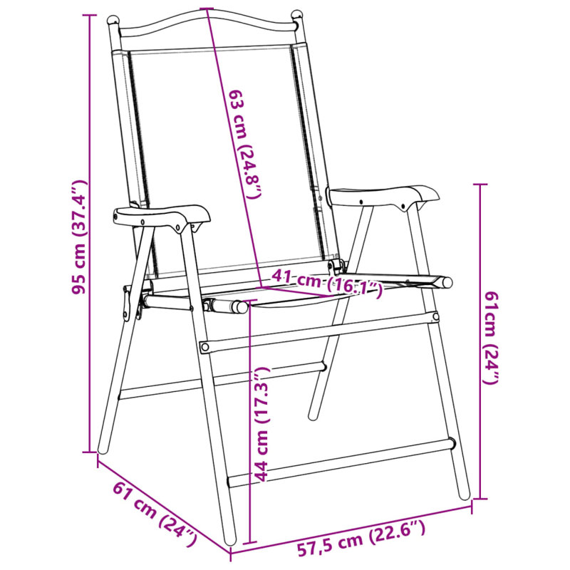 Sling Garden Chair With Cushion Folding Chair Set