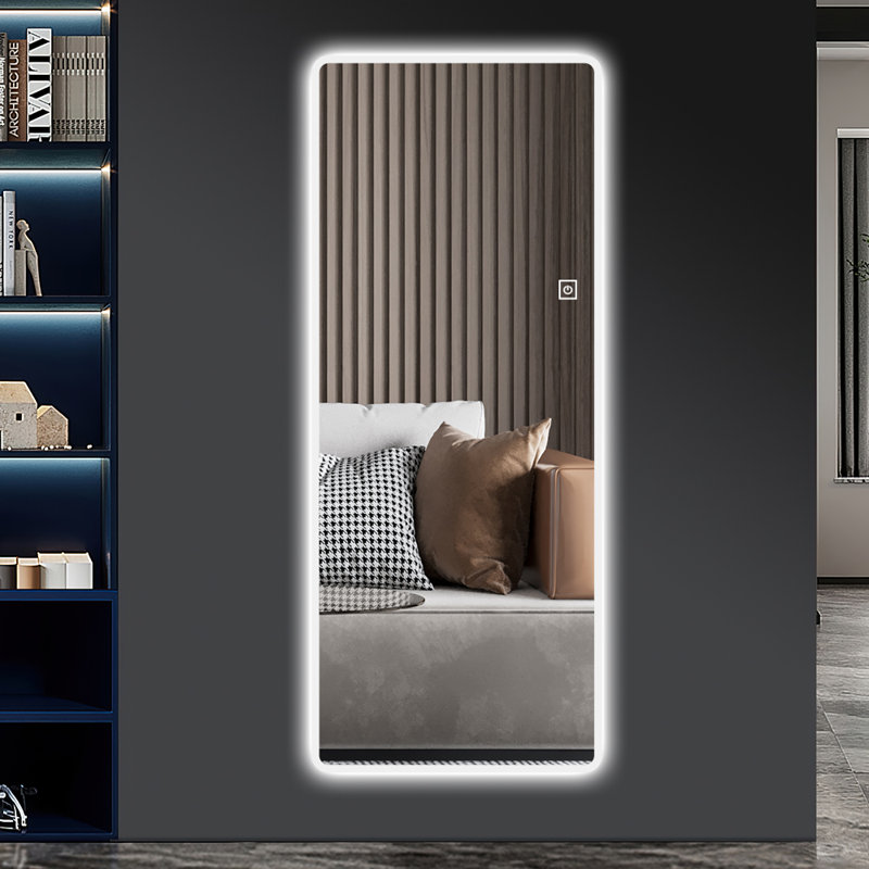 Wall Mounted Frameless Round Corner Dressing Mirror with Lights