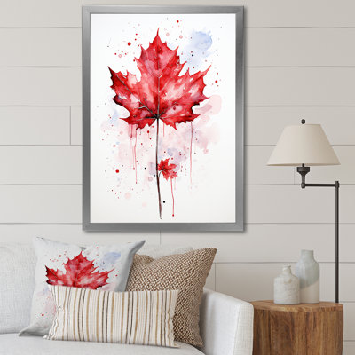«Red Maple Leaf Beauty I» - Art mural érable