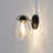 Light Wall Sconce with Hammered Glass Shade, 3-Stage Touch Dimmer and Dual-Tone Arm