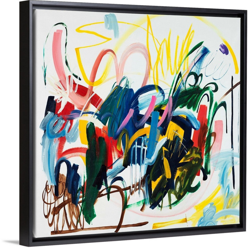 "Traffic Jam II" par Sydney Edmunds-impression d’art graphique sur toile, Cadre flottant noir, H 26 po x l 26 po x P 1,75 po