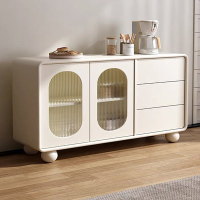Ashurst 63 " W Pine Solid Wood and Glass Sideboard