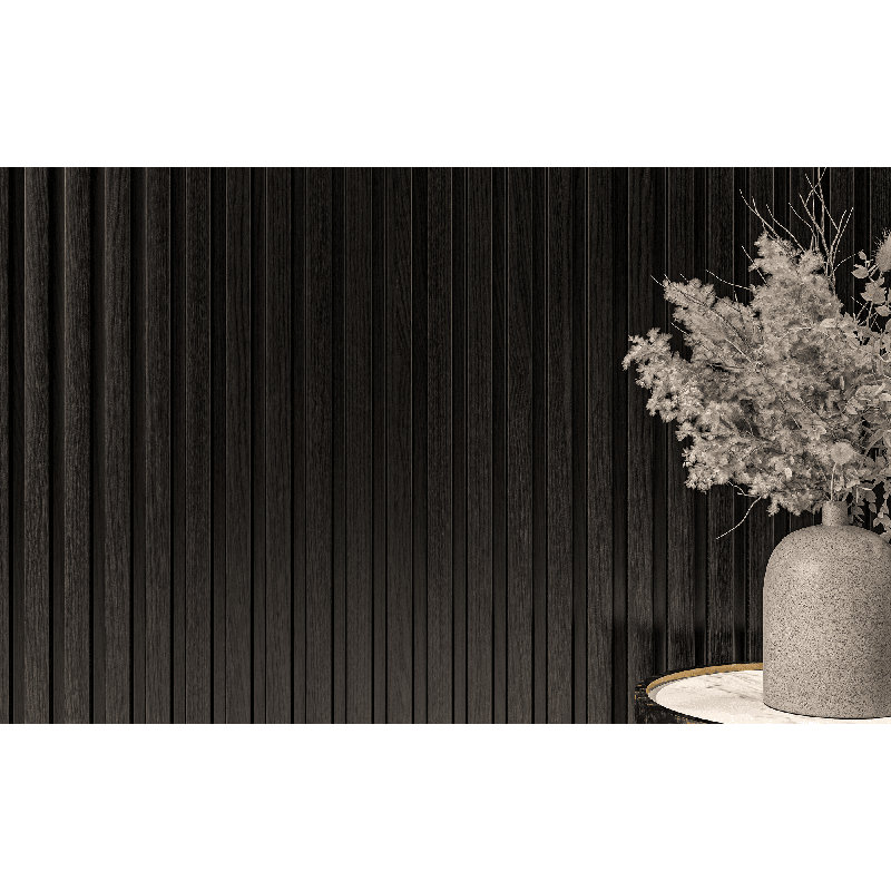 6.4" x 94.5" Wall Paneling, Black