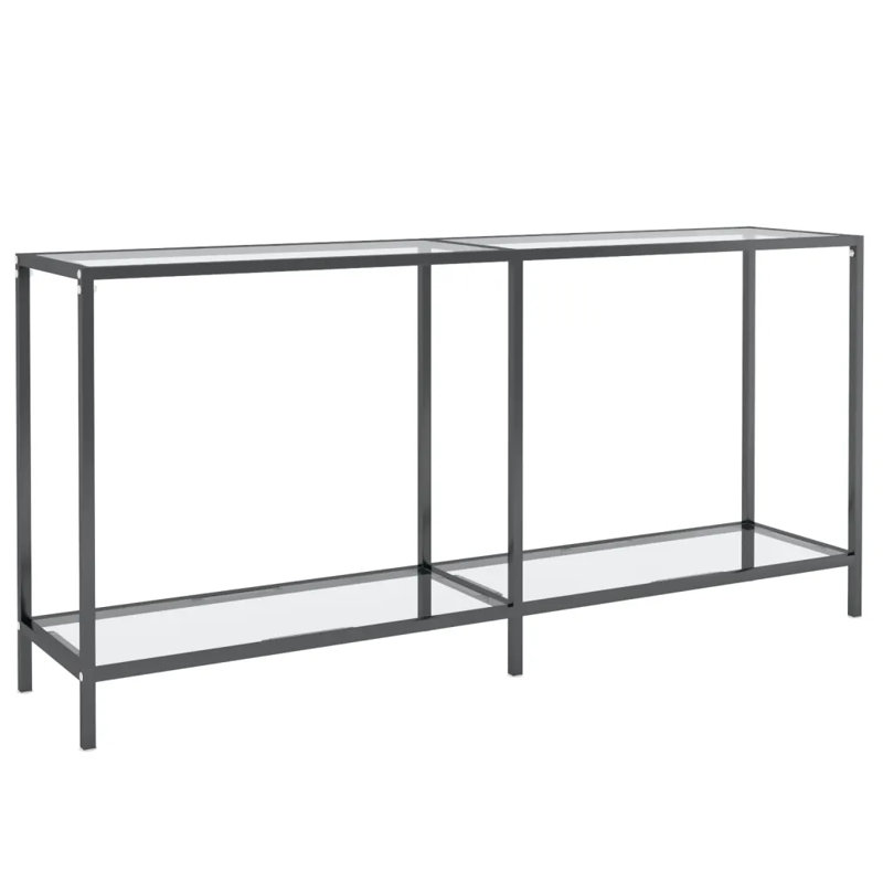 Hannmeike Glass Top Console Table, Transparent, 75.5 x 160 x 35 cm