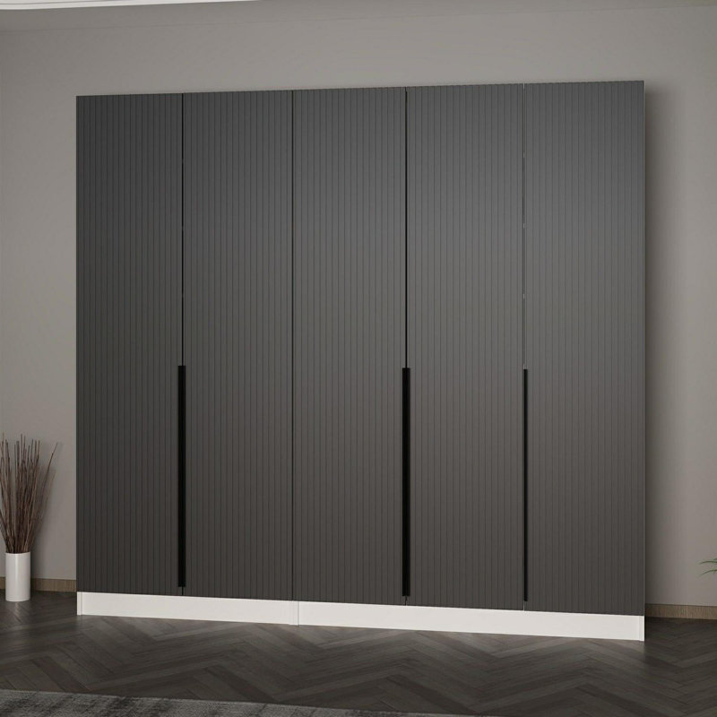 Meuble de couloir moderne de couleur anthracite 88,6 po x 82,7 po x 13,8 po | 100% panneau de particules enduit de mélamine, épaisseur: 0,7 pouce | Conception élégante et fonctionnelle pour les solutions d'organisation et de rangement de vestibule