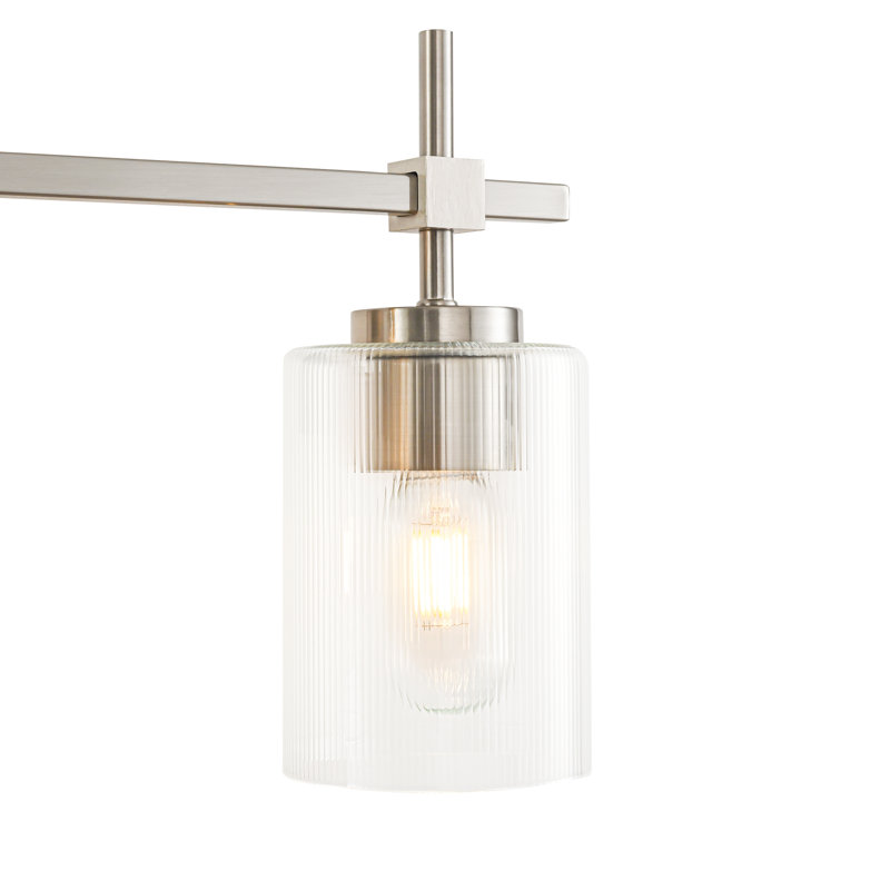 Aviara Dimmable Bathroom Vanity Light Modern Wall Sconce Clear Glass Shade, Polished Brass, White Glass, 4