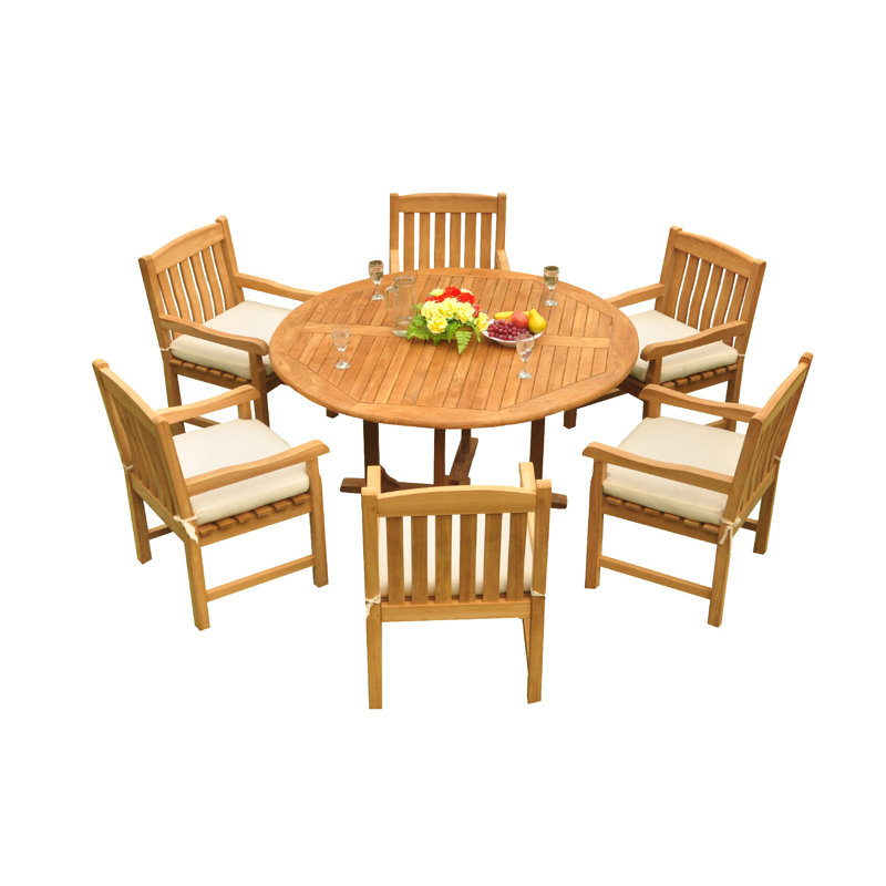 Ensemble repas 7 pièces teck Mateer