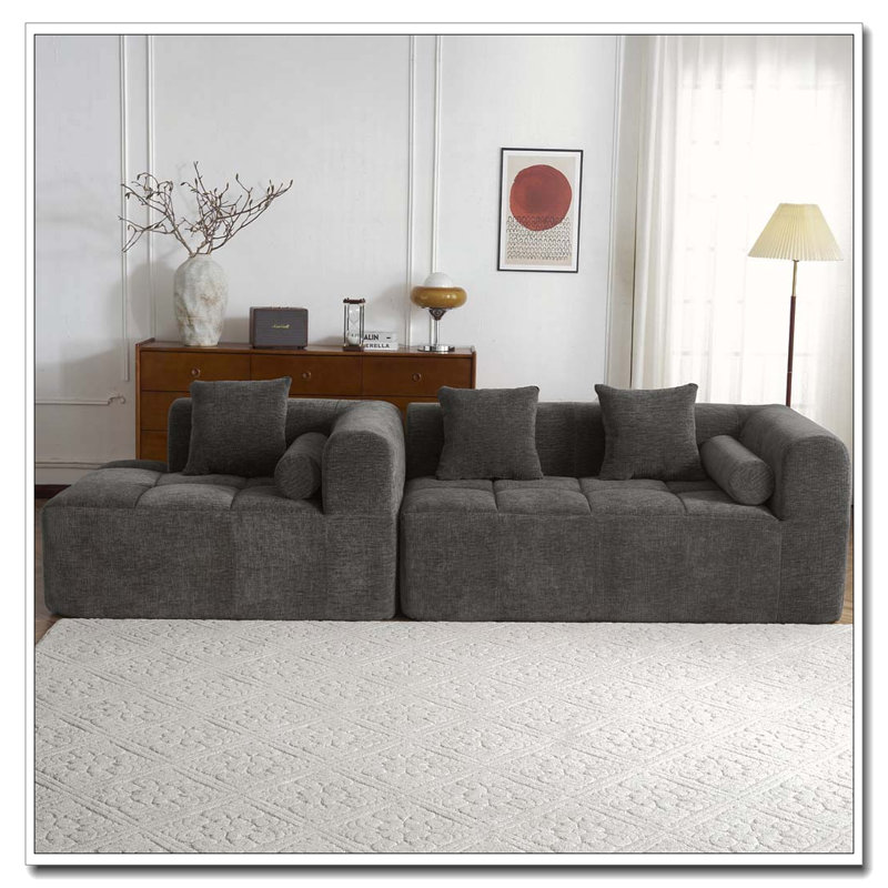 Canapé modulaire 101,2 po, Gris chenille