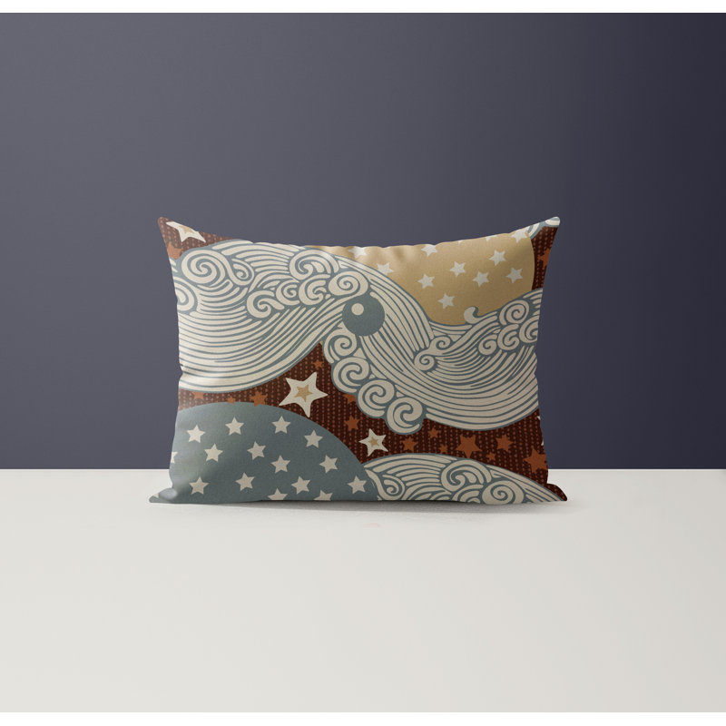 Galaxy Microsuede Rectangular Pillow, Beige/Brown/Ochre/Gray