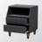 Sirocco Gray 2-Drawer & 1-Shelf With Wood Knob Upholstered Nightstand, 21.79" H X 18.33" W X 15.9" D