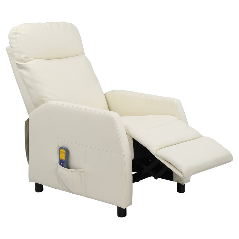 Upholstered Heated Massage Chair, Beige