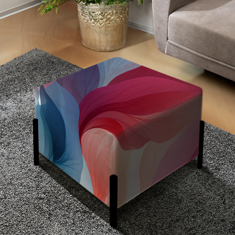 Ethereal Expression - Abstract Square Ottoman