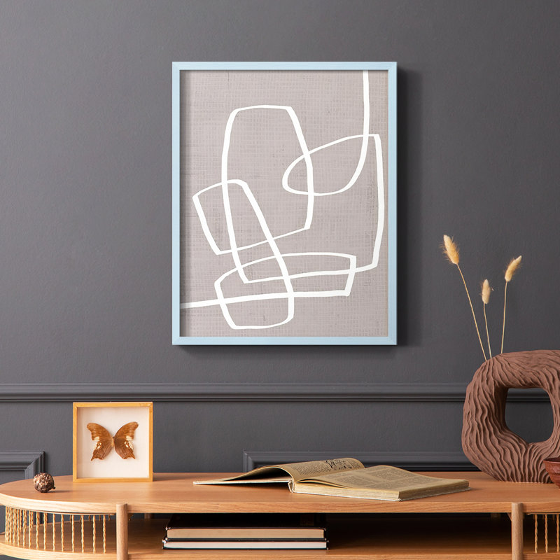 Lin Lin Roundabout II, reproduction encadrée - bois massif, Bleu, H 10 po x l 8 po