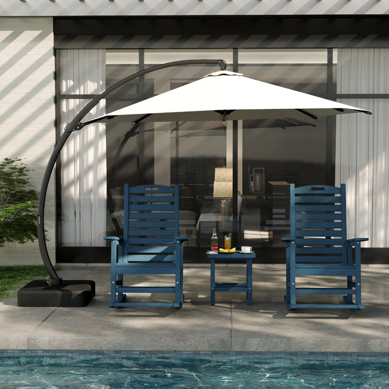 Chaise berçante surdimensionnée en PEHD d'extérieur, Marine