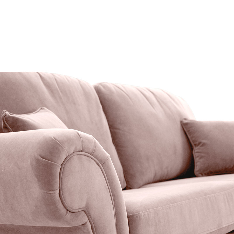 Foreston 4 Seater Velvet Sofa, Dusky Pink