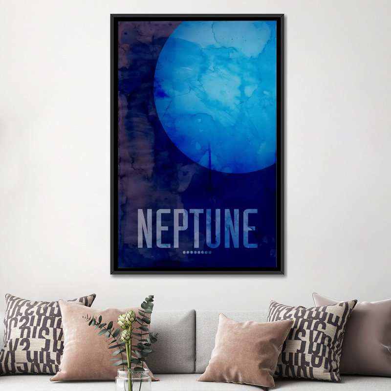 « the planet neptune »-impression sur toile sans cadre Michael Tompsett, H 26 po x l 18 po x P 1,5 po, Toile avec cadre noir