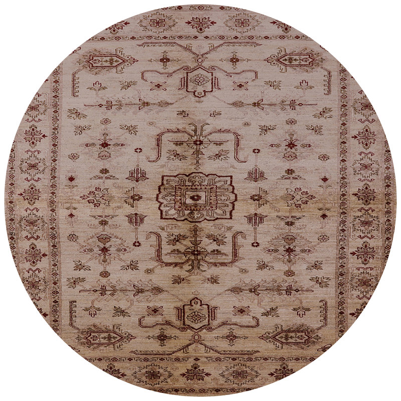Tapis beige / rouge Arpi, Rond 3 pi