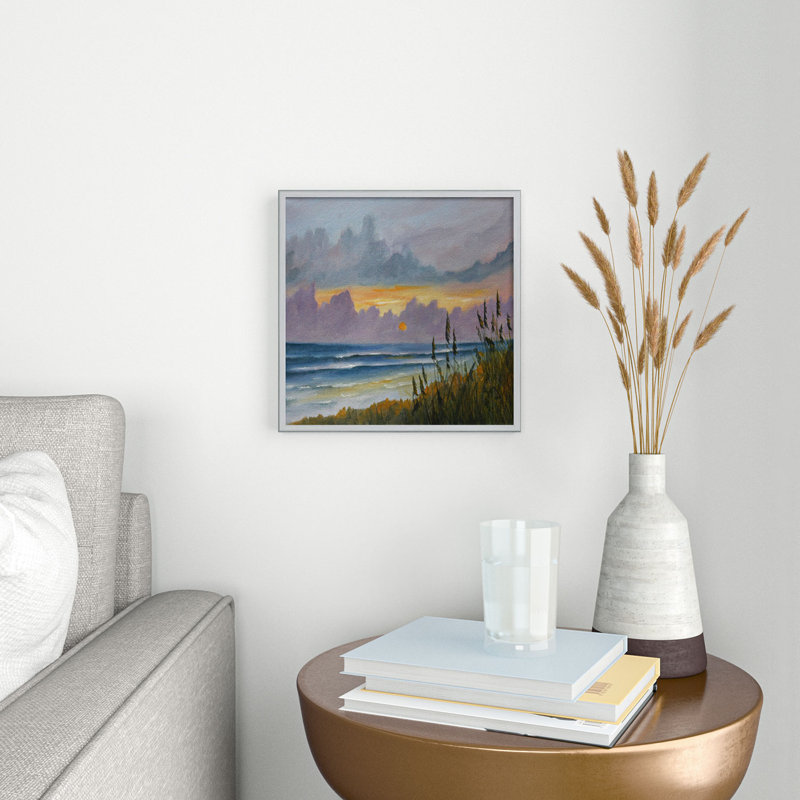 «Morning has Broken» - Peinture encadrée sur verre, H 20 po x l 20 po x P 1 po, Argent