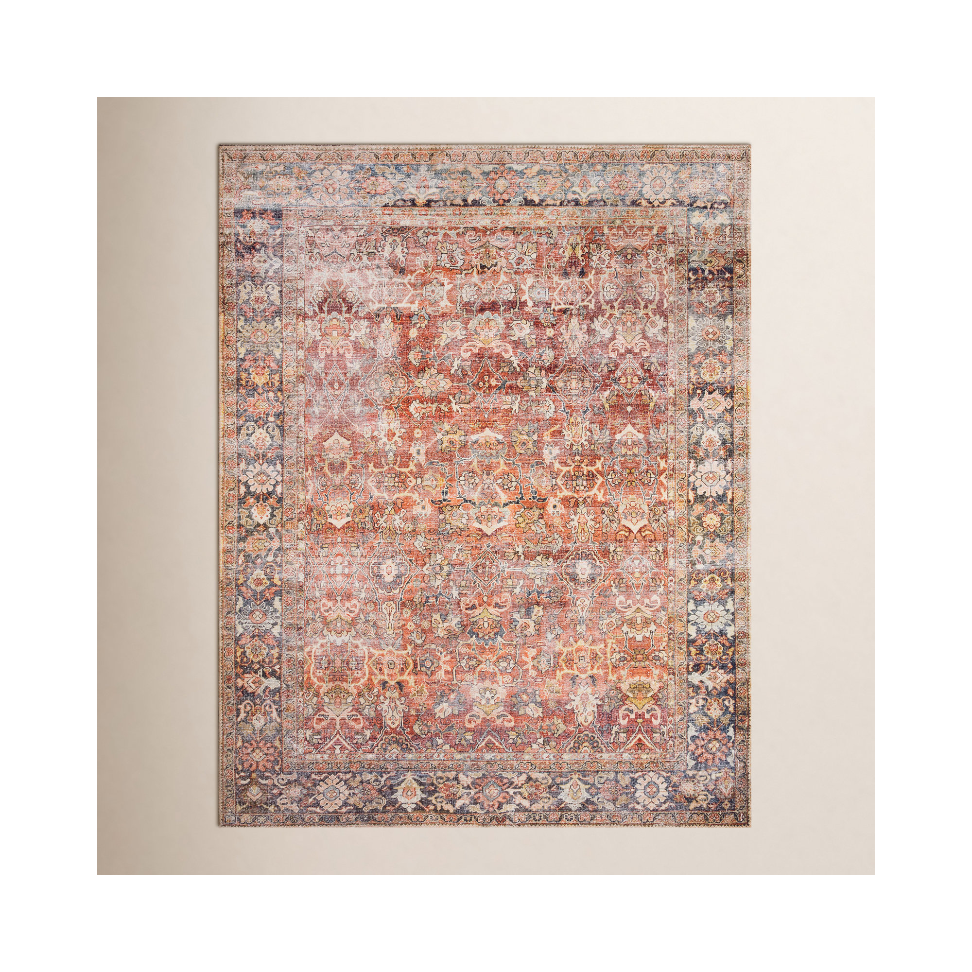 Portman Orange Rug, Square 1'6"