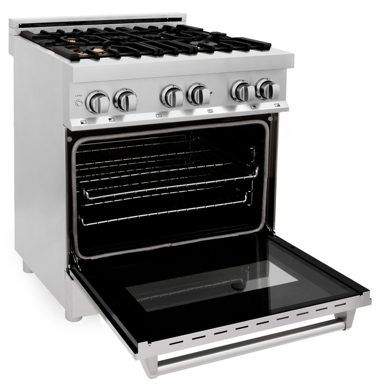ZLINE 30" Legacy Dual Fuel Range, Brass Burners Stainless Steel